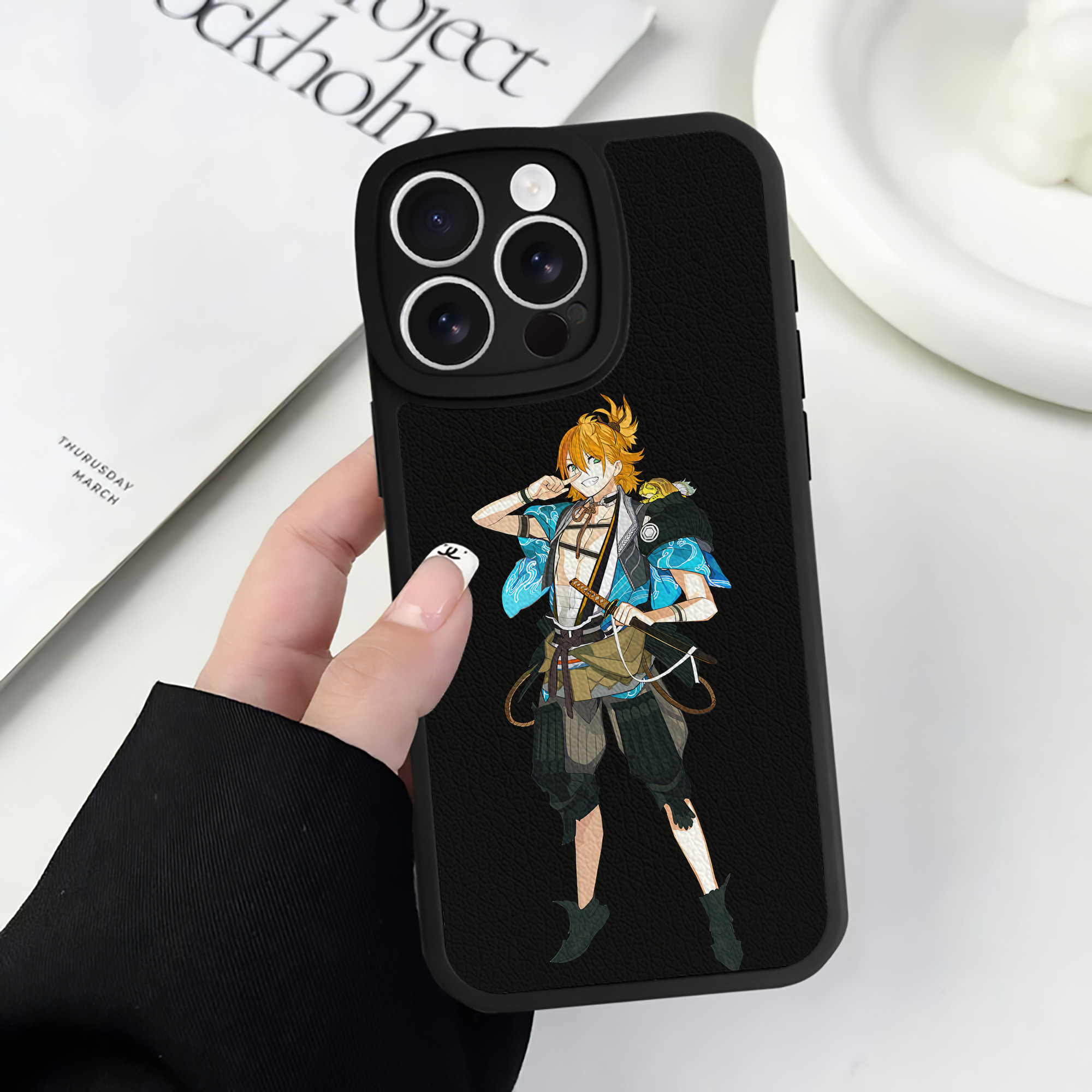 （画像用） 刀剣乱舞 Touken Ranbu 【iPhone 16シリーズ対応】シリコンスマホケース（レザー調） 材質：シリコン